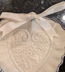 NEW LENOX «Wedding Promises» Platinum Heart Dish Party Favors Set of 4