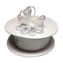 1/8″ 50 Yards Organza Iridescent Center with String Pull Ribbon Bow LIME