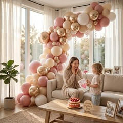 Dusty Pink Balloons, 60Pcs Pastel Light Pink and 12 inch 60pcs Pink White Gold