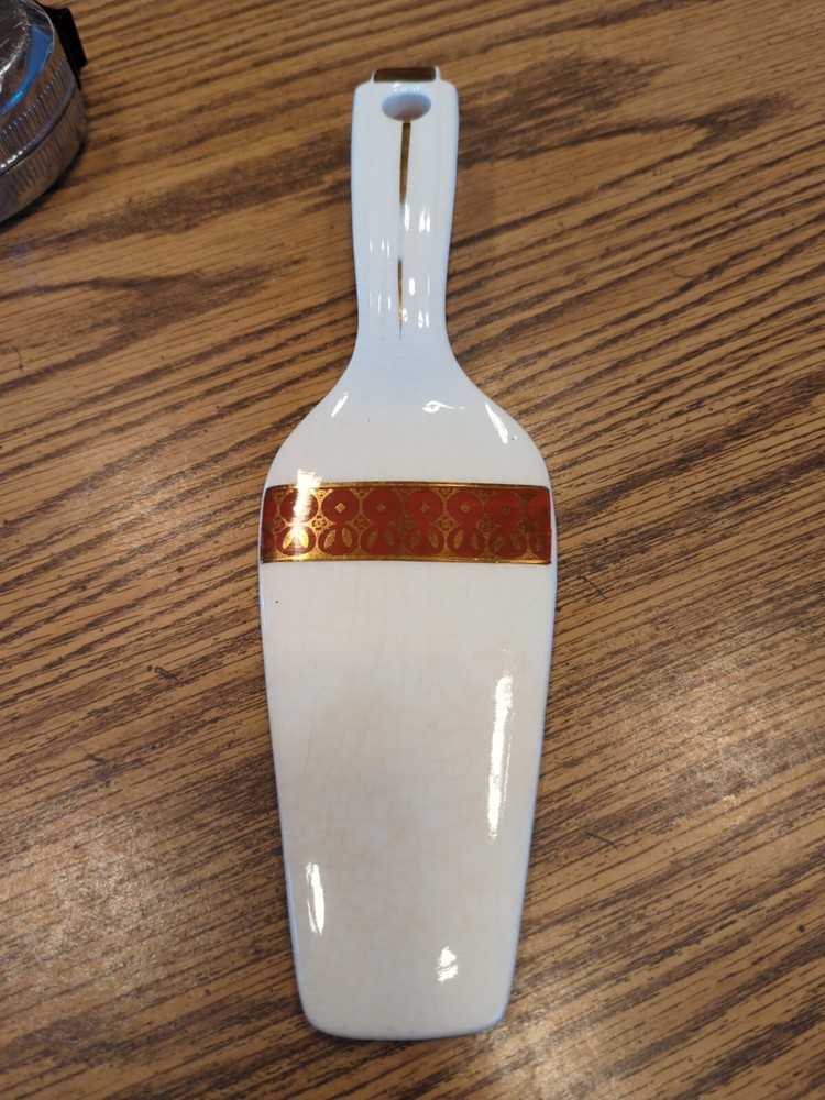 Vintage Decorative Porcelain Cake Server Cutter Holiday Wedding Birthday Etc.