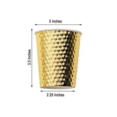 24 GOLD 9 oz Metallic Honeycomb All Purpose PAPER CUPS Party Events Tableware