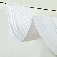 5 ft x 30 ft WHITE Polyester Ceiling Drapes Backdrop CURTAIN PANEL Party Events