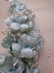 12 Light Blue Artificial Flower Spray Floral Pick Bridal Hair Piece Wedding
