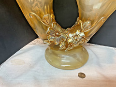 Rare & Unique Pearl Illusion Centerpiece Table Vase Large 18” MCM Art Deco