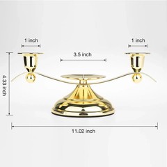 3 Unity Floral Candles for Wedding Ceremony Set with Golden Holder, Wedding