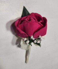 Fuchsia Pink Rose Calla Lily Bridal Wedding Bouquet Accessories