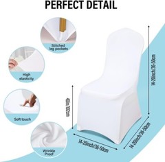 10 White Spandex Chair Cover Stretch Fit Wedding Reception Party Banquet Decor