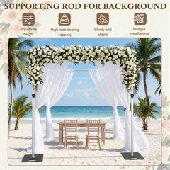 10x10ft Adjustable Wedding Backdrop Stand Background Curtain Pipe Stage Stand US
