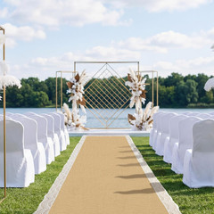 3.3Ft X 30Ft Burlap Wedding Aisle Runner Outdoor for Wedding Ceremony Wide Natur
