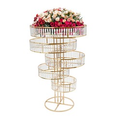 Freestanding Crystal Flower Stand Arrangement Stand Wedding Decoration Pillar