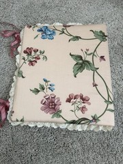 VTG Floral Lace Fabric Photo Album 3 Ring Binder Padded Cover Cottagecore