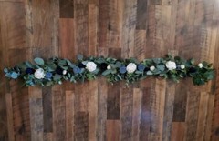 24PC Wedding Decor Package Dusty Blue Navy Sola Wood Flowers Centerpieces Cake
