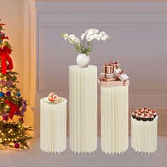 4PCS Foldable Cardboard Centerpiece Display Cylinder Flowers Stand Party Decor