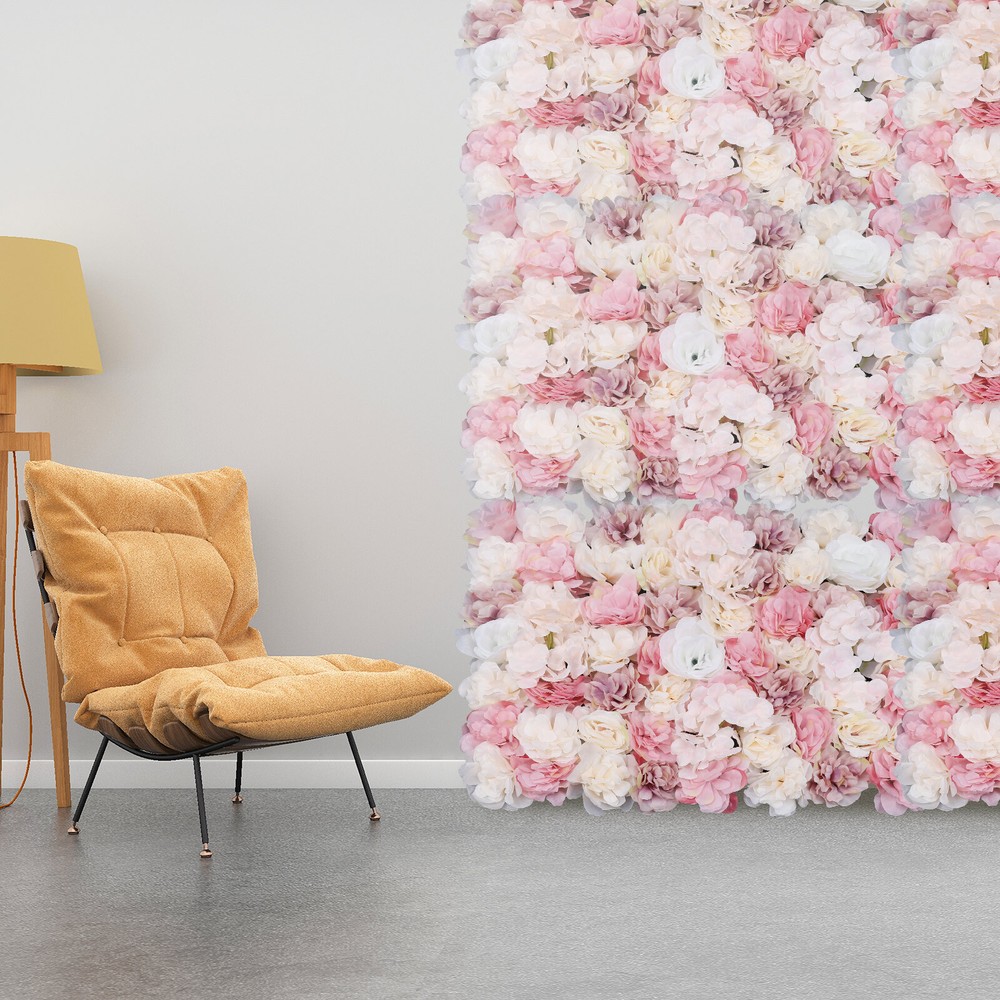 12pcs Artificial Flower Wall Panel SPlastic Wedding Backdrop Decor 16»x24»