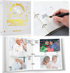 50Th Birthday Guest Set Memory DIY Photo Album with Writing Message 4X6 Inch Ph