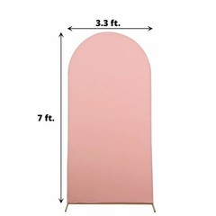 7 ft DUSTY ROSE Matte Fitted Spandex Round Top Arch Backdrop STAND COVER Party
