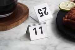 New Star Foodservice 27617 Stainless Steel Tent Style Table Number Card, 1-25…