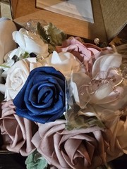 Ling’s Moment 9″ Wedding Dusty Rose/ Navy Bouquet for Bride, Bridesmaid’s Bouque