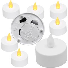 New 6 AMBER pack Flicker Light no Flame LED Tealight Tea Candle no heat