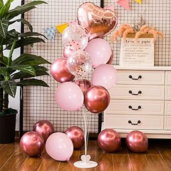 Valentines Day Balloons Kit, 101Pack Rose Gold Red Balloons with 200 Rose Pink