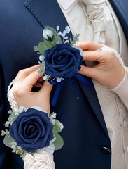 CherishedMoments 2Pcs Dusty Blue 6.7 inches x 5.3 inches, Navy