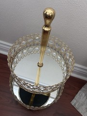 2 Tier GOLD Mirror 20” Cake Stand with Crystal Beads Cupcake Wedding Dessert