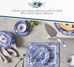 Spode Blue Italian Cake Server Knife with Porcelain Handle, 10″ – Blue White