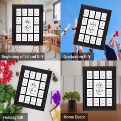 School Year Picture Frame K-12 Collage Photo Graduation Black Solid Wood Fram…