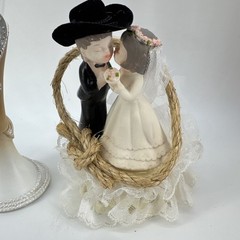Western Bride Groom Champagne Flutes Set Cowboy Hat Rustic Wedding Toast