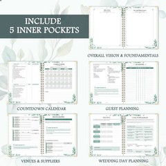 Wedding Planner – Book and 12″ x 9″ x 0.6″ inches, White