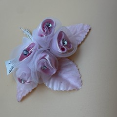 Amscan Satin Sheer Five Flowers With Rhinestones Mini Picks Light Pink