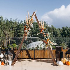 Extra Large 10.2 FT Tall Triangle Wooden Wedding Ceremony Arch Backdrop Stand