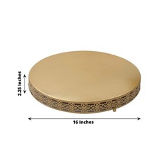 16″ GOLD Metal Fleur De Lis Round Pedestal CAKE STANDS Party Events Decorations