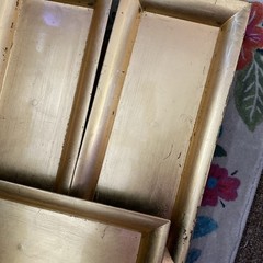 Set Of 7 Gold Plastic 14″Rectangle Serving Trays Design Party Events Ashland