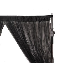 BLACK 5 ft x 10 ft Sheer Tulle Backdrop Curtain Panels Wedding Party Decorations