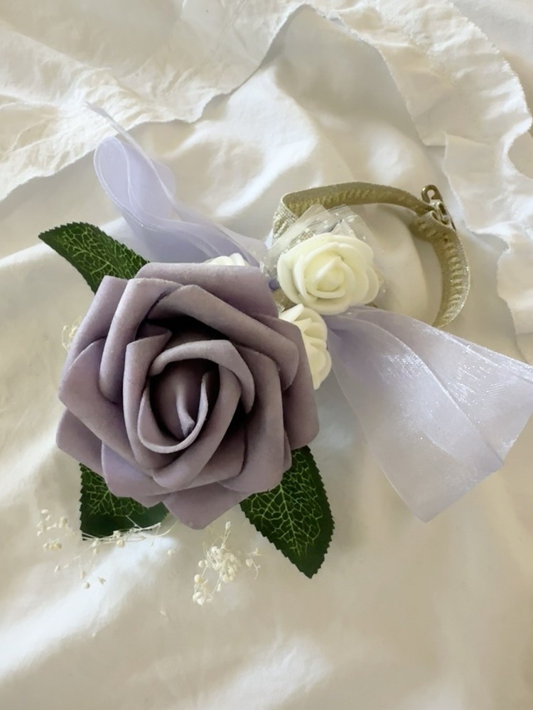 Lavender Purple Artificial Flower Wrist Corsage
