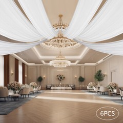 Ceiling Draping Sheer Voile Chiffon Backdrop Wall Divider Drape Panel Wedding