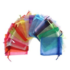 100pcs Drawstring Bags Multicolor Wedding Favor Bag Organza Gift Bag Pouch 4″x5″