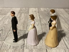 Vintage Wedding Cake Topper 1950’s Bride and Groom Bridesmaid Figurines Plastic