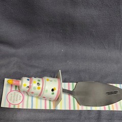 Mud Pie Birthday Novelty Cake Server Ceramic Handle