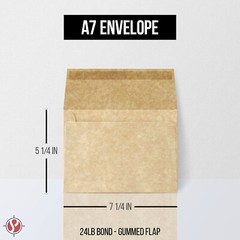 A7 Parchment Envelopes – AGED – 5 1/4 x 7 1/4″ – 24lb Bond/60lb Text – 25 Qty