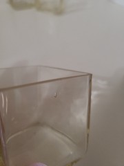 VTG Set Of 6 Glass Square Candle 2.5″ Amber Tint Clear MCM Glasses Bar Raw Edge