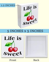 Summer Cherry Wooden Sign Life is Sweet Cherry Wooden Sign Art Blocks Desk De…