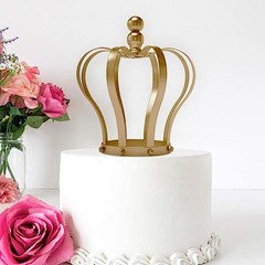 9-Inch tall Gold Metal Crown CAKE TOPPER Princess Birthday Party Decorations