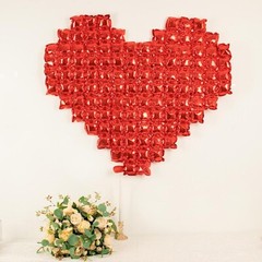 41″ x 36″ RED Metallic Heart Mylar Foil BALLOON Photo Backdrop Party Events