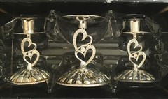 NEW Studio His & Hers Wedding Unity Candle Set Rhinestone Inlays 2018 4.5″ tall