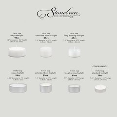 Stonebriar 100 Pack Unscented 8 Hour Extended Burn Time Tea Light Candles, White