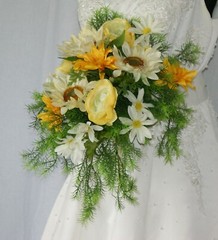 Spring Sunny Sunflower Faux Silk Wedding Bouquet