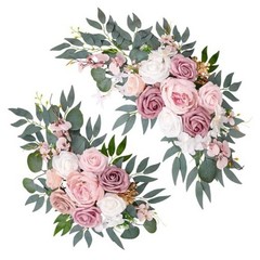 Wedding Arch Decorations Pack – Reusable Artificial Hanging Flowers 2 Pink
