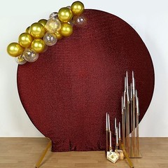 BURGUNDY 7.5 ft Metallic Spandex STAND COVER Wedding Decorations Party Events